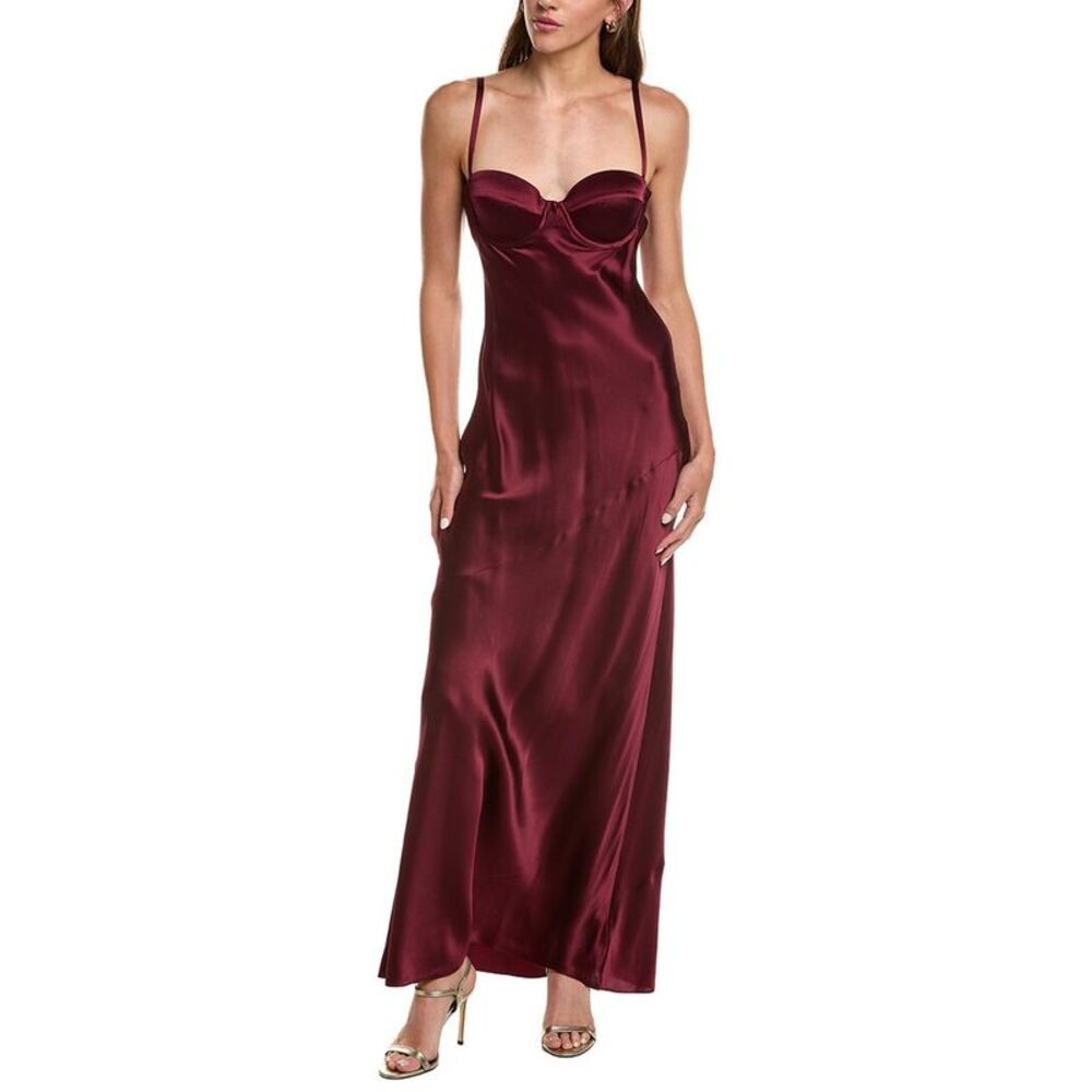 L’Agence Womens  Sayla Bias Cut Silk Maxi Dress